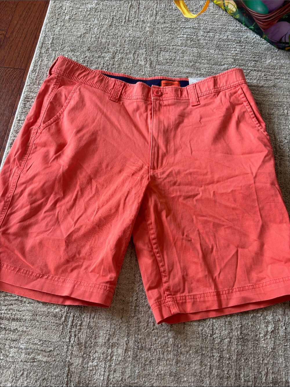 St. John's Bay Coral Flat-Front Chino Shorts